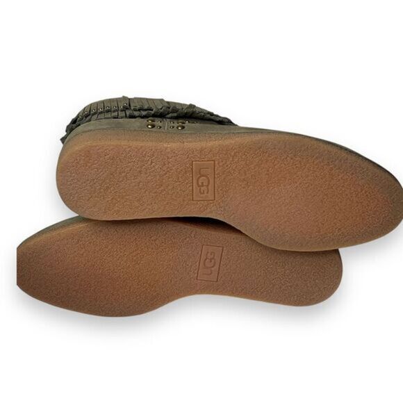 UGG Ariane Fringe Sahara Ankle Leather Boots Size 7.5 - Picture 11 of 11